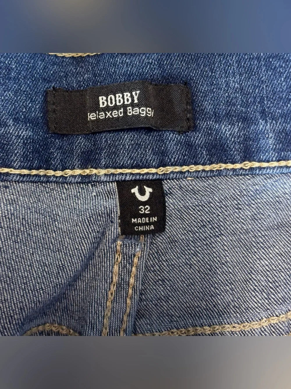 NWT True Religion Men’s 32/32 Medium Blaze Wash Bobby Relaxed Baggy Jeans
